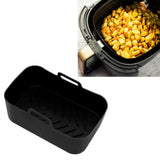 2 Sets Kitchen Fryer Silicone Basket and Mat Reusable Non Stick Rectangular Air Oven Accessories for Ninja DZ201 Foodi 8QT Black