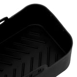 2 Sets Kitchen Fryer Silicone Basket and Mat Reusable Non Stick Rectangular Air Oven Accessories for Ninja DZ201 Foodi 8QT Black