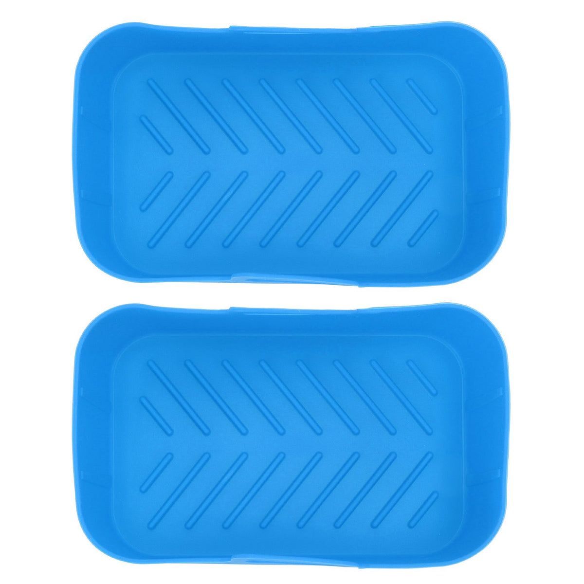2 Sets Kitchen Fryer Silicone Basket and Mat Reusable Non Stick Rectangular Air Oven Accessories for Ninja DZ201 Foodi 8QT Blue