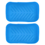 2 Sets Kitchen Fryer Silicone Basket and Mat Reusable Non Stick Rectangular Air Oven Accessories for Ninja DZ201 Foodi 8QT Blue