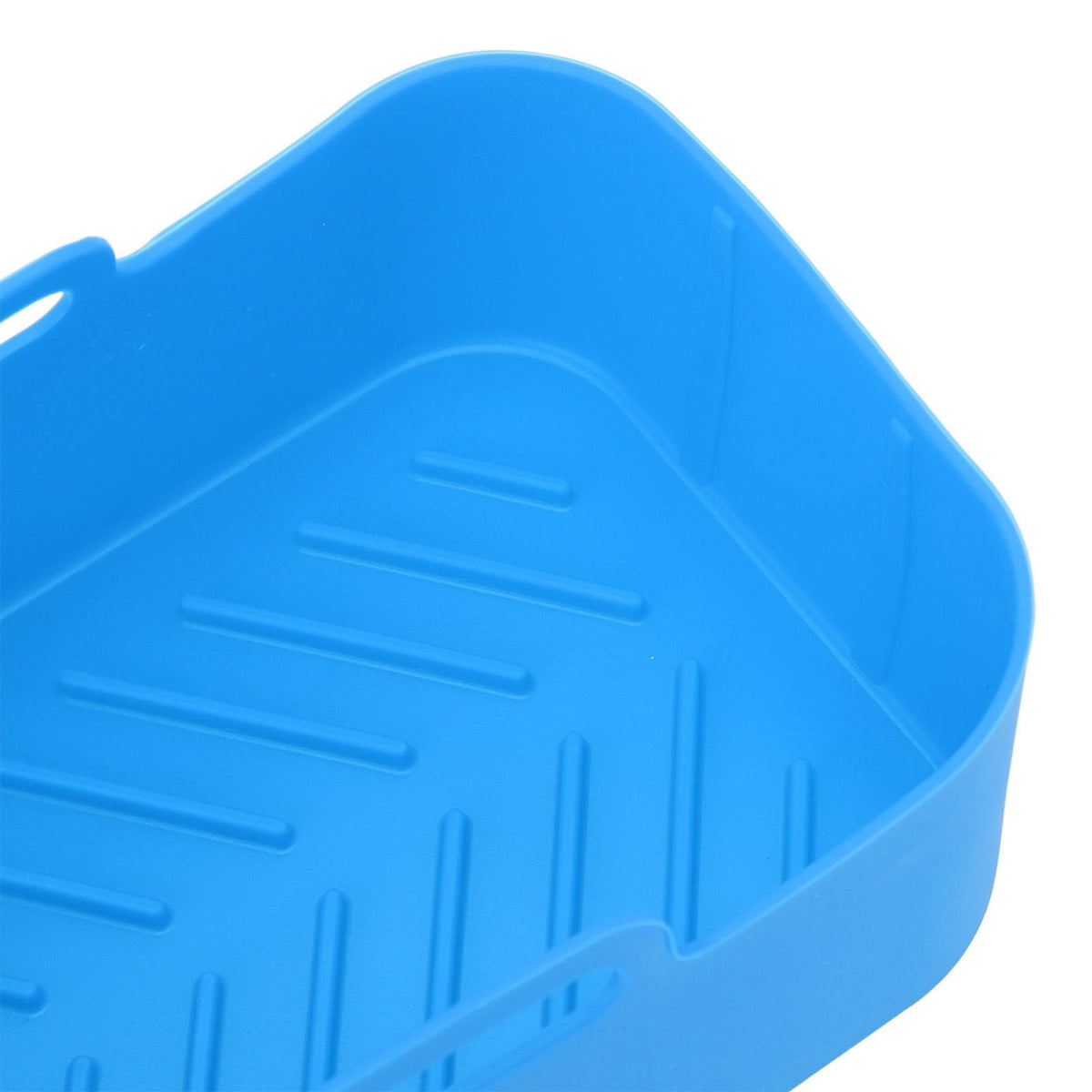 2 Sets Kitchen Fryer Silicone Basket and Mat Reusable Non Stick Rectangular Air Oven Accessories for Ninja DZ201 Foodi 8QT Blue