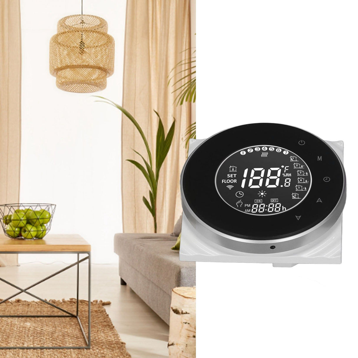 Smart Floor Heat Thermostat Voice Phone Control LCD Touch Screen WiFi Thermostat for Electric Heating Systems 95‑240VAC