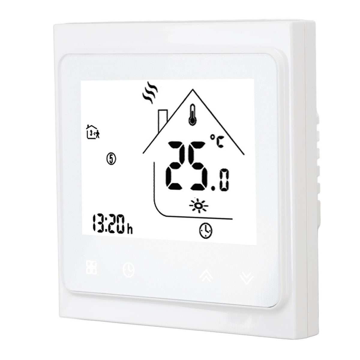 BHT 002GC Boiler Heating Programmable Thermostat Digital Touch Screen Thermostat with Large LCD Display Passive Output Temperature Controller 95‑240V
