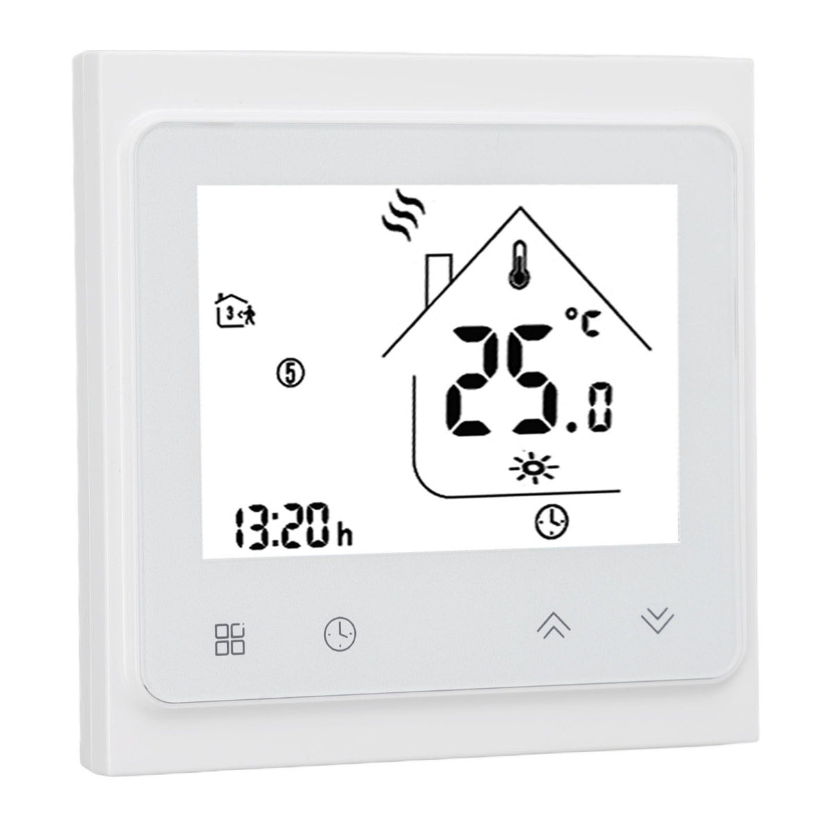 BHT 002GC Boiler Heating Programmable Thermostat Digital Touch Screen Thermostat with Large LCD Display Passive Output Temperature Controller 95‑240V