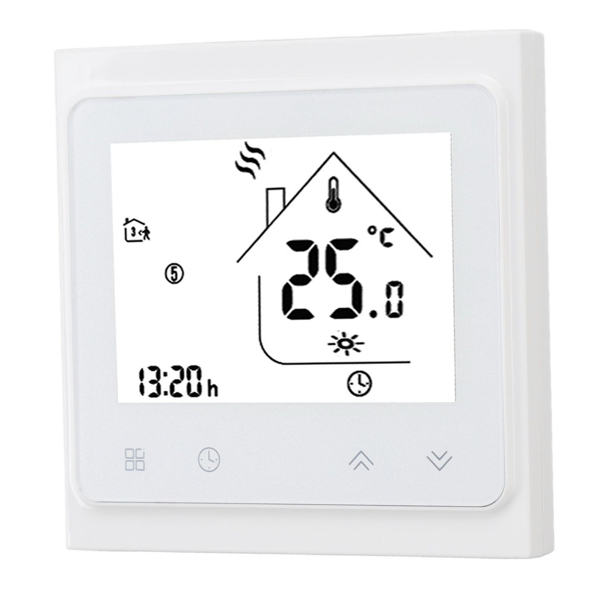 BHT 002GC Boiler Heating Programmable Thermostat Digital Touch Screen Thermostat with Large LCD Display Passive Output Temperature Controller 95‑240V