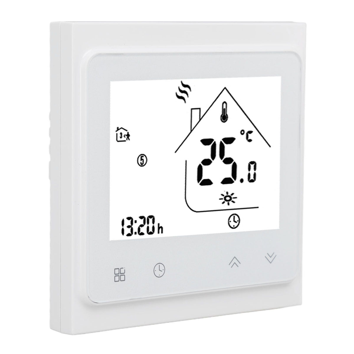 BHT 002GC Boiler Heating Programmable Thermostat Digital Touch Screen Thermostat with Large LCD Display Passive Output Temperature Controller 95‑240V