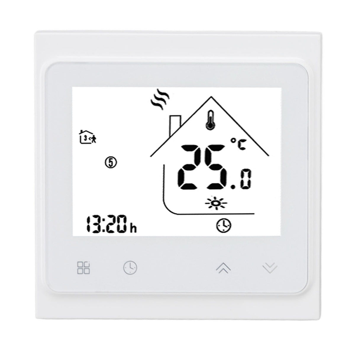 BHT 002GC Boiler Heating Programmable Thermostat Digital Touch Screen Thermostat with Large LCD Display Passive Output Temperature Controller 95‑240V