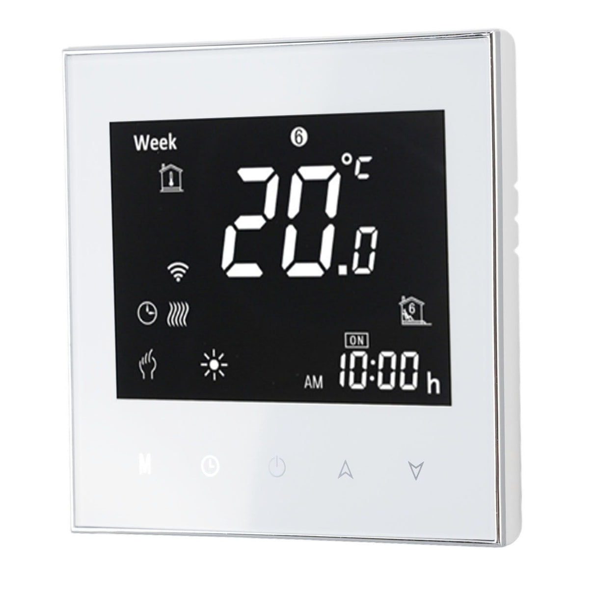 Smart Boiler Heating Thermostat WIFI APP Voice Control LCD Touch Screen Programmable White 95‑240V