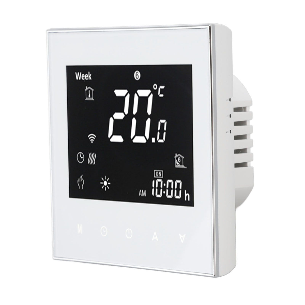 Smart Boiler Heating Thermostat WIFI APP Voice Control LCD Touch Screen Programmable White 95‑240V