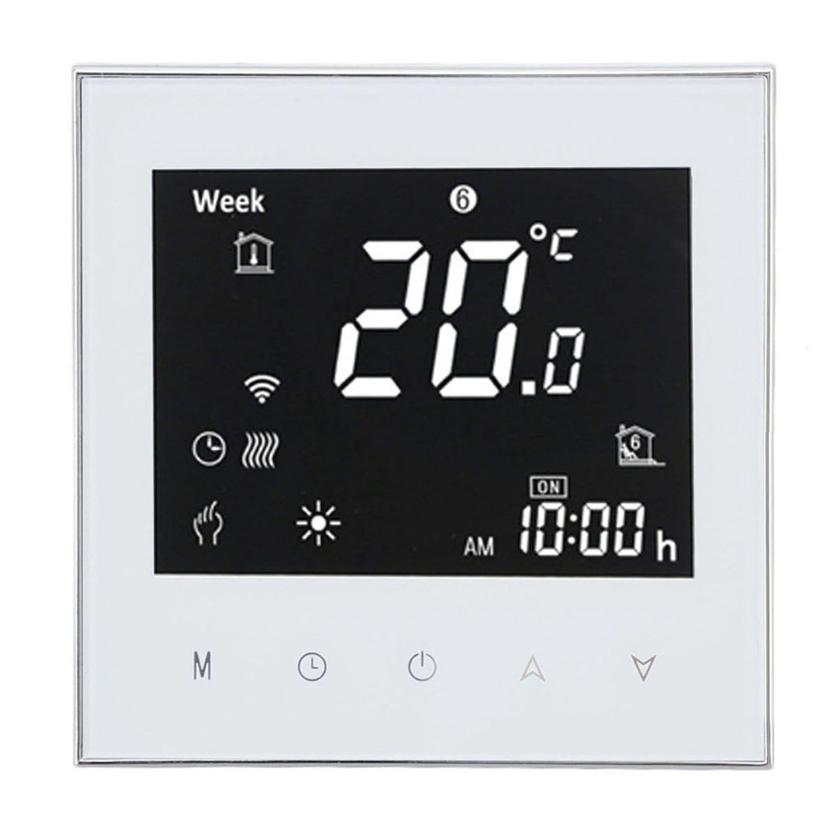 Smart Boiler Heating Thermostat WIFI APP Voice Control LCD Touch Screen Programmable White 95‑240V