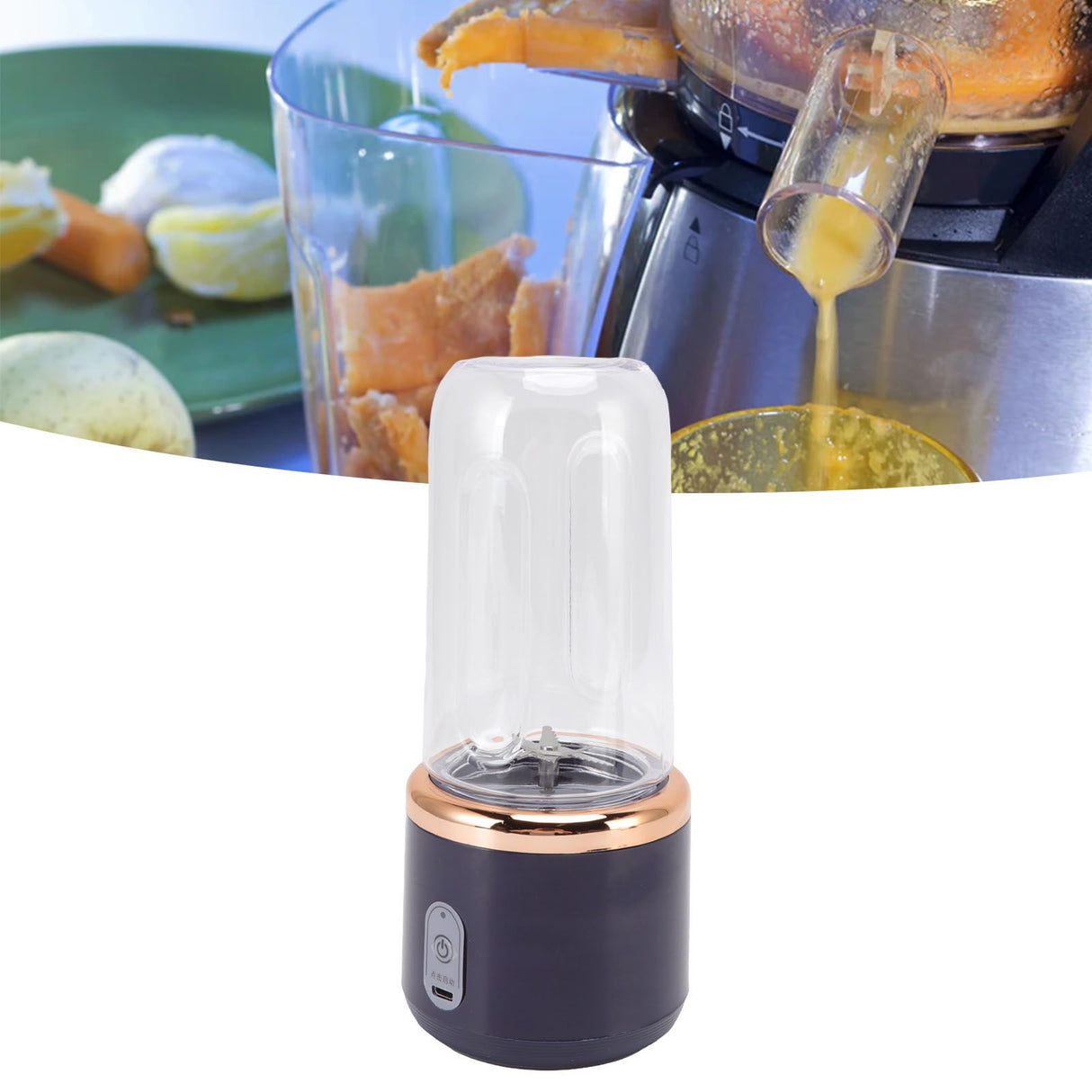 Mini Portable Blender 6 Blades High Speed 300ml USB Charging Juicer Cup for Travel