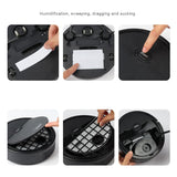 Robot Vacuum Cleaner USB Smart 3 In 1 Suction Sweeping Mopping Function Automatic Vacuum Cleaner for Small Apartments Black - Top-Down View