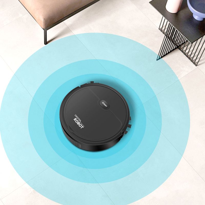 Robot Vacuum Cleaner USB Smart 3 In 1 Suction Sweeping Mopping Function Automatic Vacuum Cleaner for Small Apartments Black