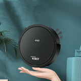 Robot Vacuum Cleaner USB Smart 3 In 1 Suction Sweeping Mopping Function Automatic Vacuum Cleaner for Small Apartments Black - Close-Up Angle