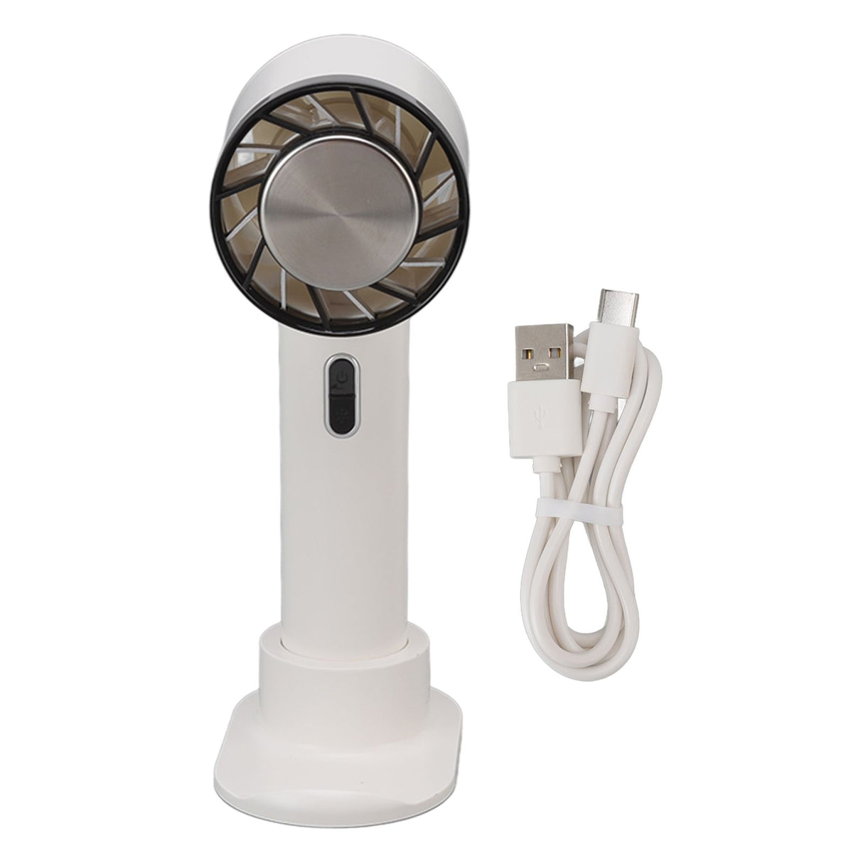 Hand Held Cooling Fan Portable USB Rechargeable Small Pocket Fan for Office Traveling White
