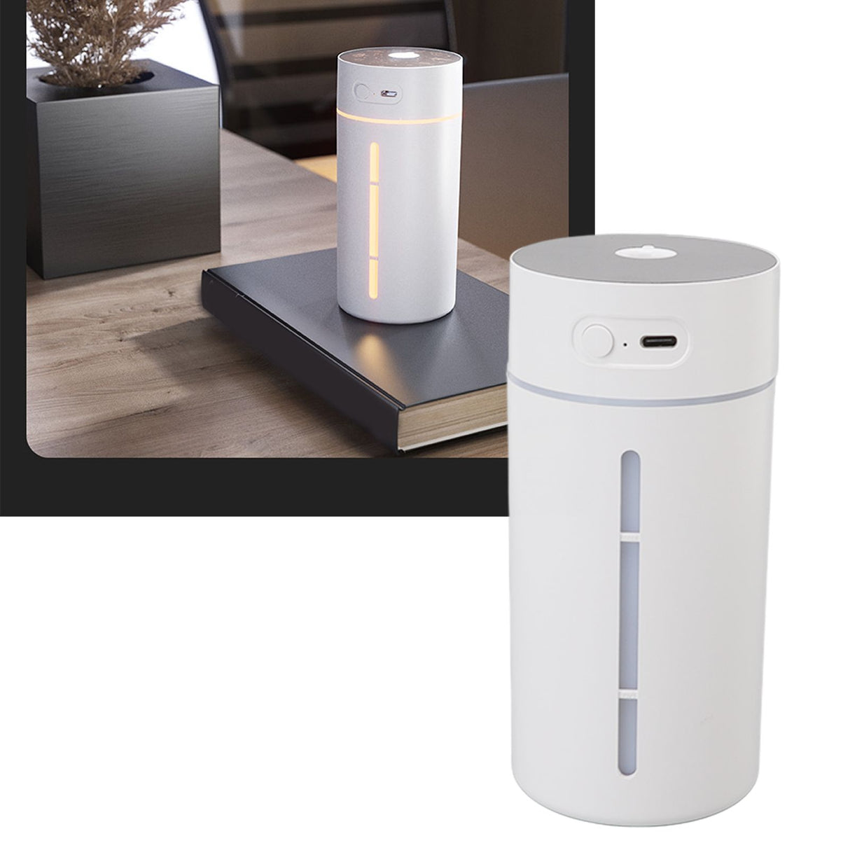 Mini Humidifier 250ml USB Charge Projector Light Cool Visible Water Level Desk Humidifier for Bedroom Office Car