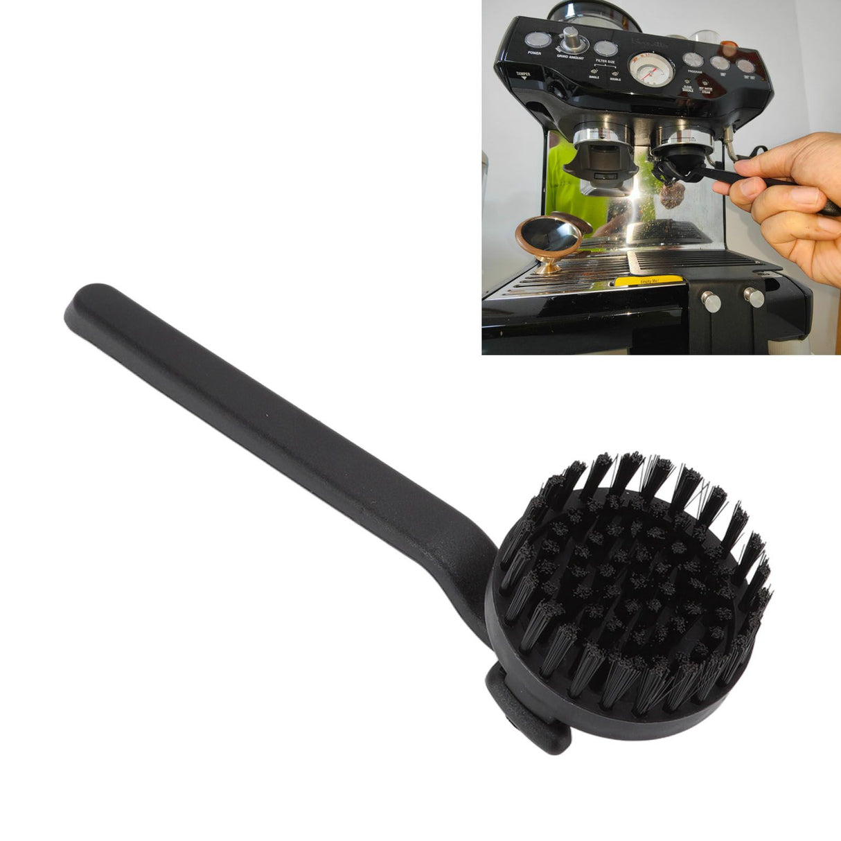 Coffee Machine Brewing Head Brush ABS Detachable Round Coffee Grinder Cleaning Brush for 58mm Diameter Head