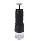 Maual Hand Coffee Maker Portable Travel Coffee Machine Compatible Ground Coffee and Coffee Capsule for Outdoor Black