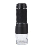 Maual Hand Coffee Maker Portable Travel Coffee Machine Compatible Ground Coffee and Coffee Capsule for Outdoor Black