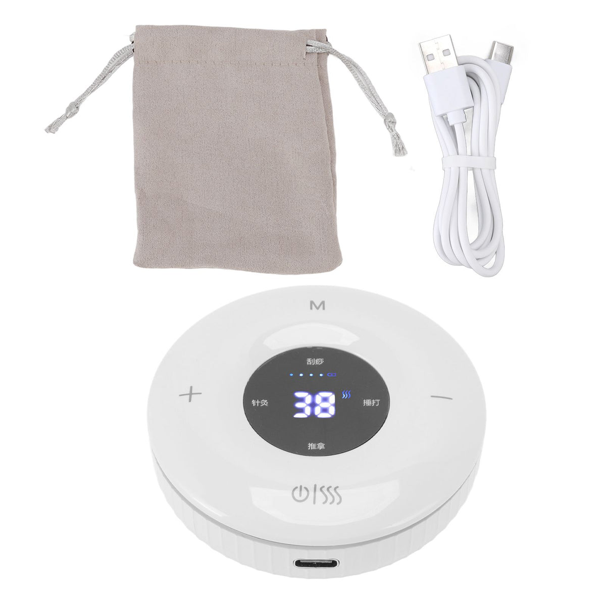 Electric Gua Sha Scrapping Massager USB Charging Multi Function Physical Gua Sha Massager with Heat and Suction for Home White