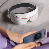 Eye Massager Smart Bluetooth Heating Vibration USB Charging Eye Massage Machine for Home Dorm White