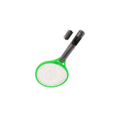 Electric Fly Swatter Racket Professional Triple Layer Large Mesh Safety Mosquito Bat for Home Camping Outdoor Green
