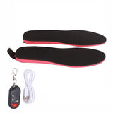 Heated Insoles DIY Cuttable Smart Remote Control USB Rechargeable Electric Heating Insoles for Men Women Outdoor Size 35‑40