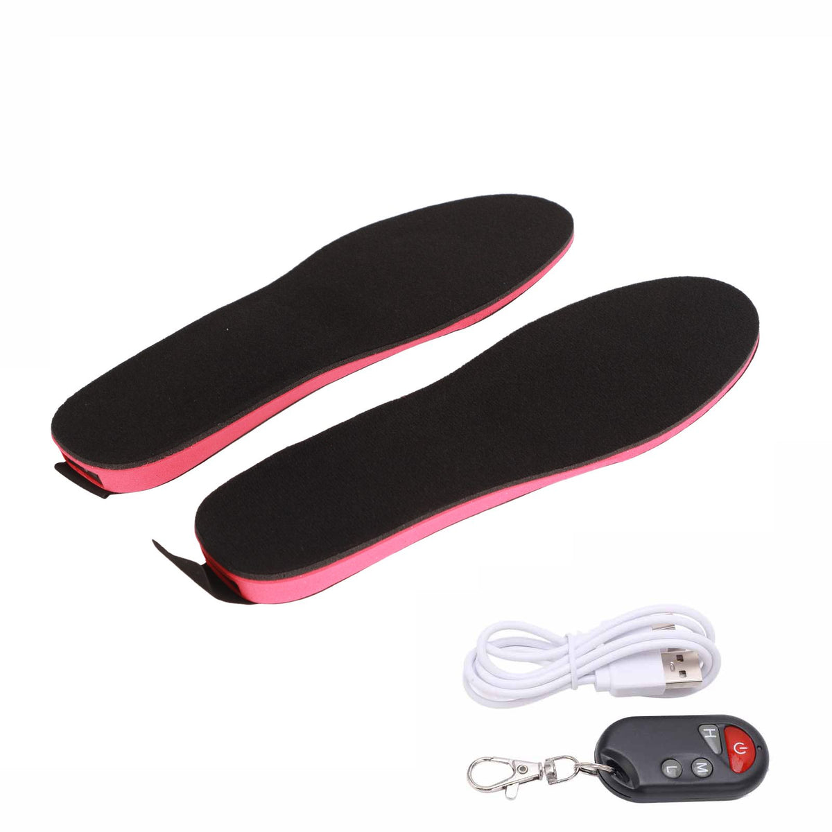 Heated Insoles DIY Cuttable Smart Remote Control USB Rechargeable Electric Heating Insoles for Men Women Outdoor Size 35‑40