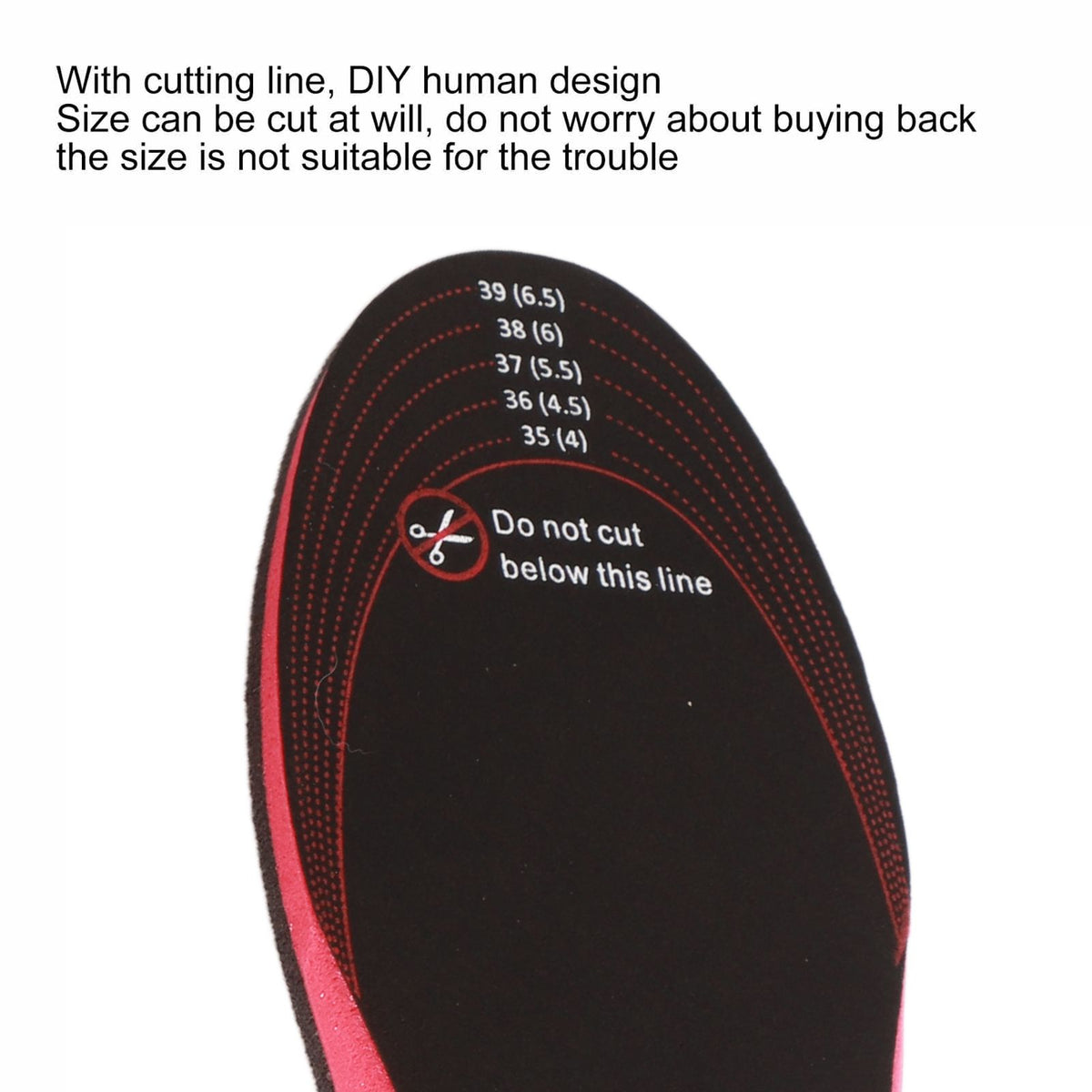 Heated Insoles DIY Cuttable Smart Remote Control USB Rechargeable Electric Heating Insoles for Men Women Outdoor Size 35‑40