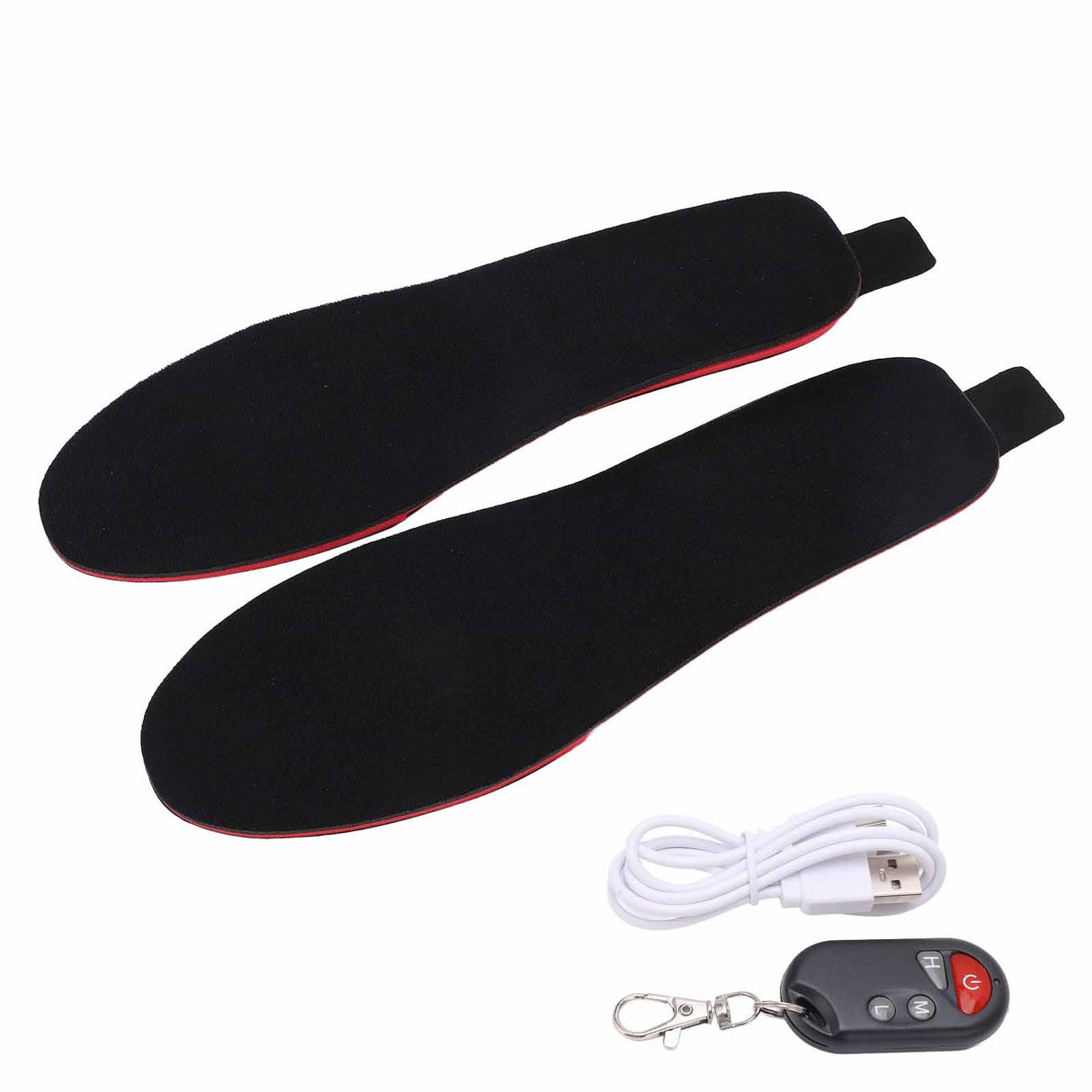 Heated Insoles DIY Cuttable Smart Remote Control USB Rechargeable Electric Heating Insoles for Men Women Outdoor Size 41‑45