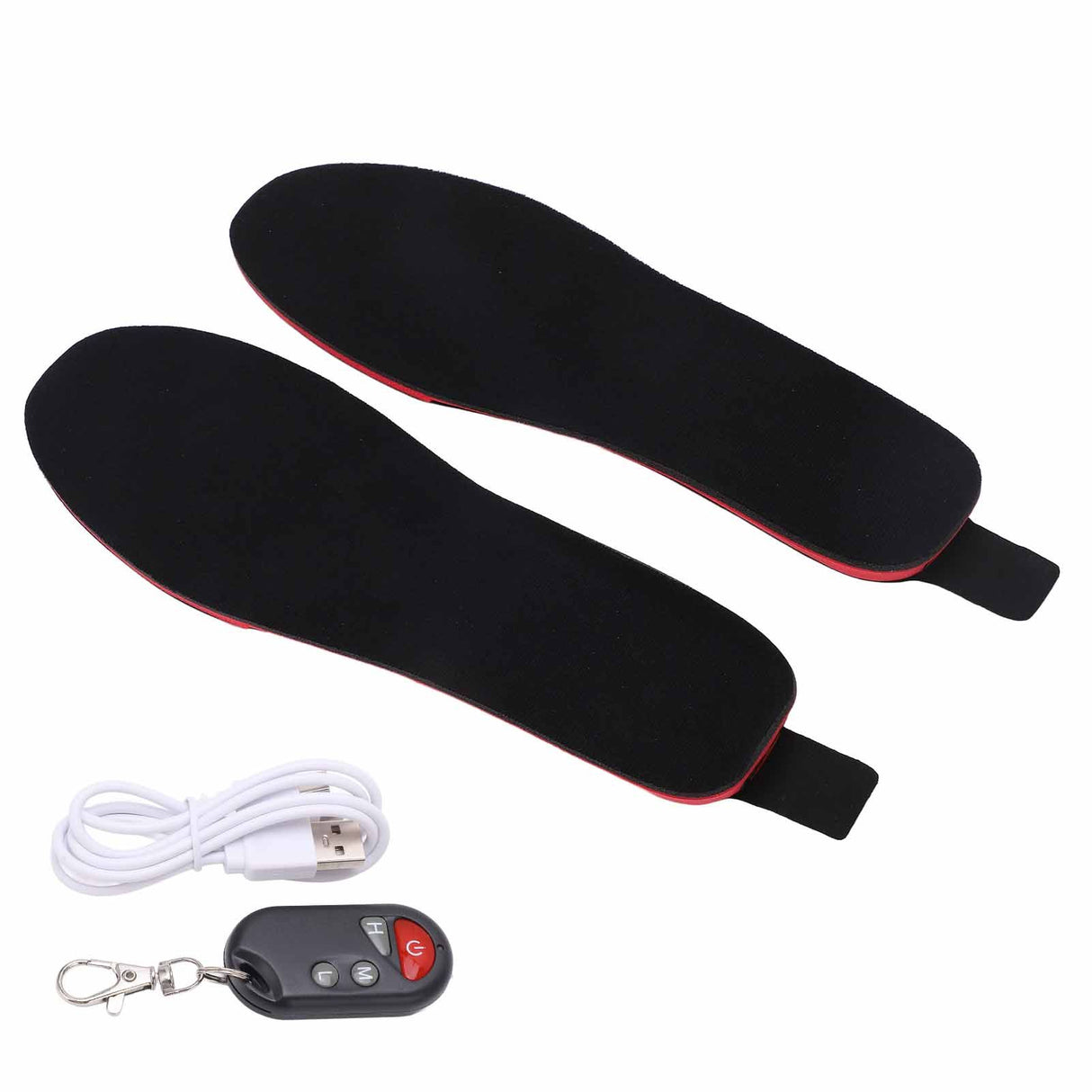 Heated Insoles DIY Cuttable Smart Remote Control USB Rechargeable Electric Heating Insoles for Men Women Outdoor Size 41‑45