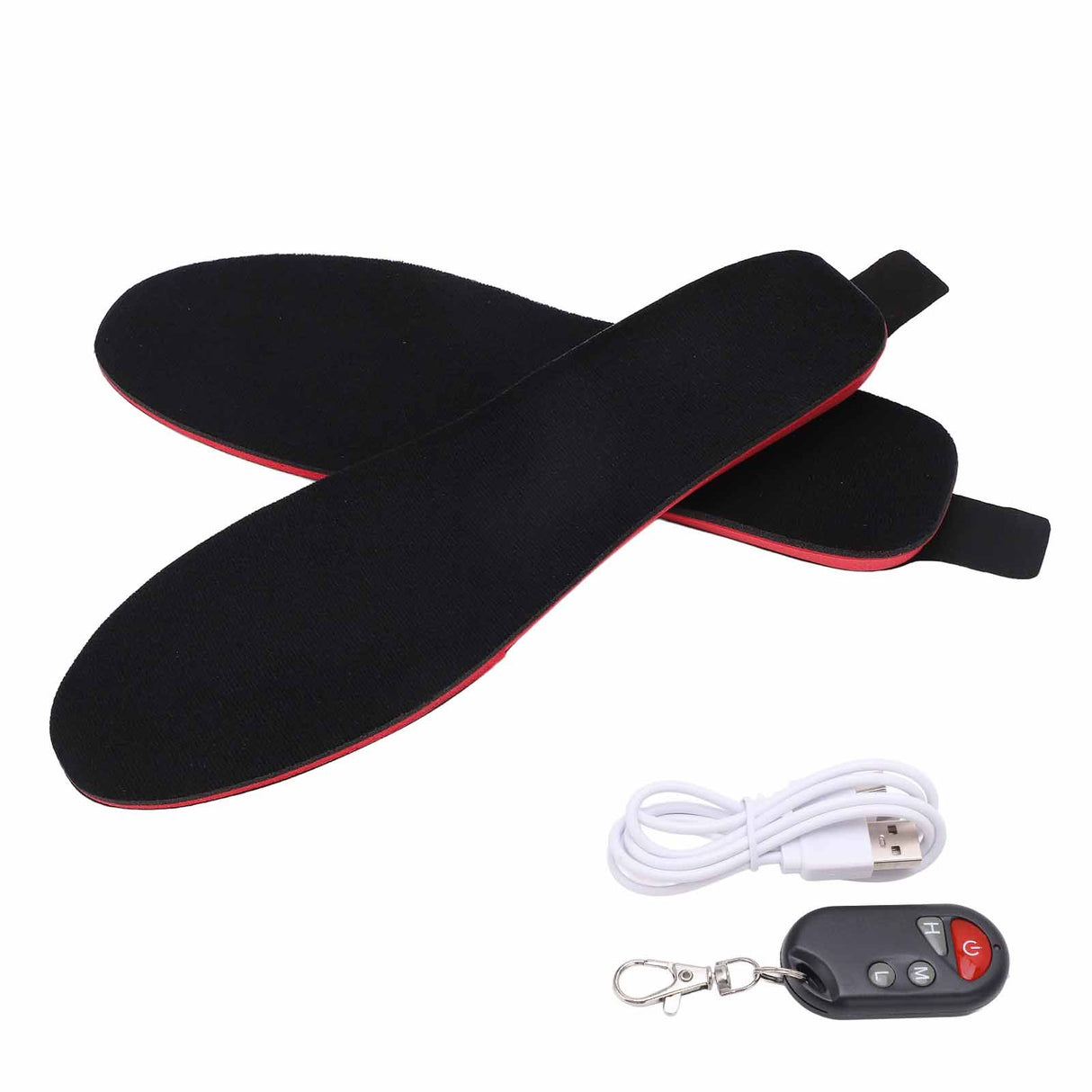 Heated Insoles DIY Cuttable Smart Remote Control USB Rechargeable Electric Heating Insoles for Men Women Outdoor Size 41‑45