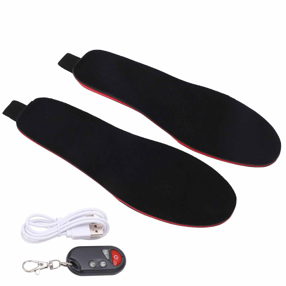Heated Insoles DIY Cuttable Smart Remote Control USB Rechargeable Electric Heating Insoles for Men Women Outdoor Size 41‑45