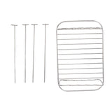 Fryer Rack Stainless Steel Rectangle Double Layer Fryer Accessory for NINJA FOOD 8QT Dual Basket Fryer - Low Angle