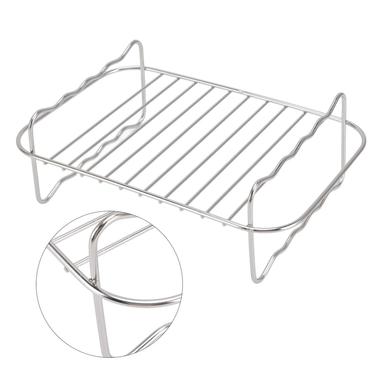 Fryer Rack Stainless Steel Rectangle Double Layer Fryer Accessory for NINJA FOOD 8QT Dual Basket Fryer