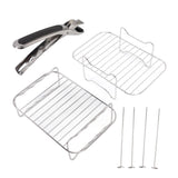 Fryer Rack Stainless Steel Skewer Rack Fryer Steaming Rack with Anti Scalding Clip Skewer for NINJA FOOD 8QT