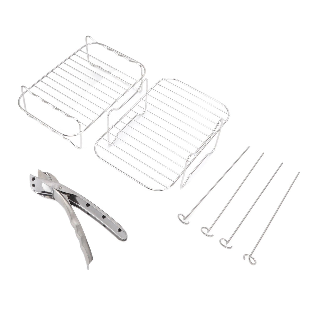 Fryer Rack Stainless Steel Skewer Rack Fryer Steaming Rack with Anti Scalding Clip Skewer for NINJA FOOD 8QT