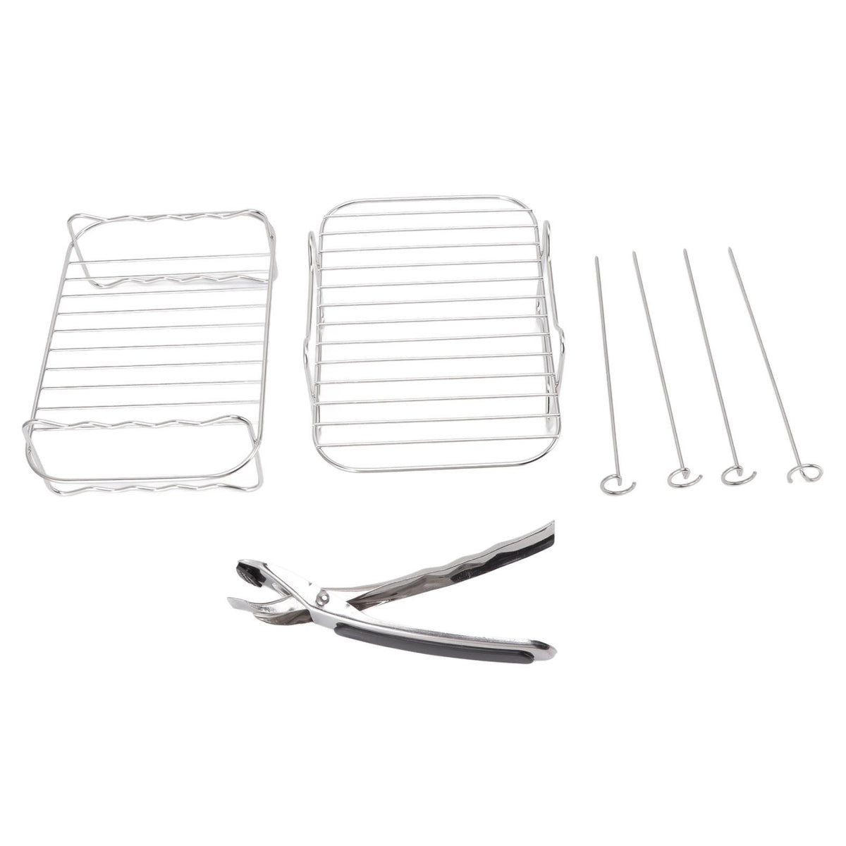 Fryer Rack Stainless Steel Skewer Rack Fryer Steaming Rack with Anti Scalding Clip Skewer for NINJA FOOD 8QT