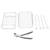 Fryer Rack Stainless Steel Skewer Rack Fryer Steaming Rack with Anti Scalding Clip Skewer for NINJA FOOD 8QT - Side View