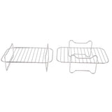 Fryer Rack Stainless Steel Skewer Rack Fryer Steaming Rack with Anti Scalding Clip Skewer for NINJA FOOD 8QT