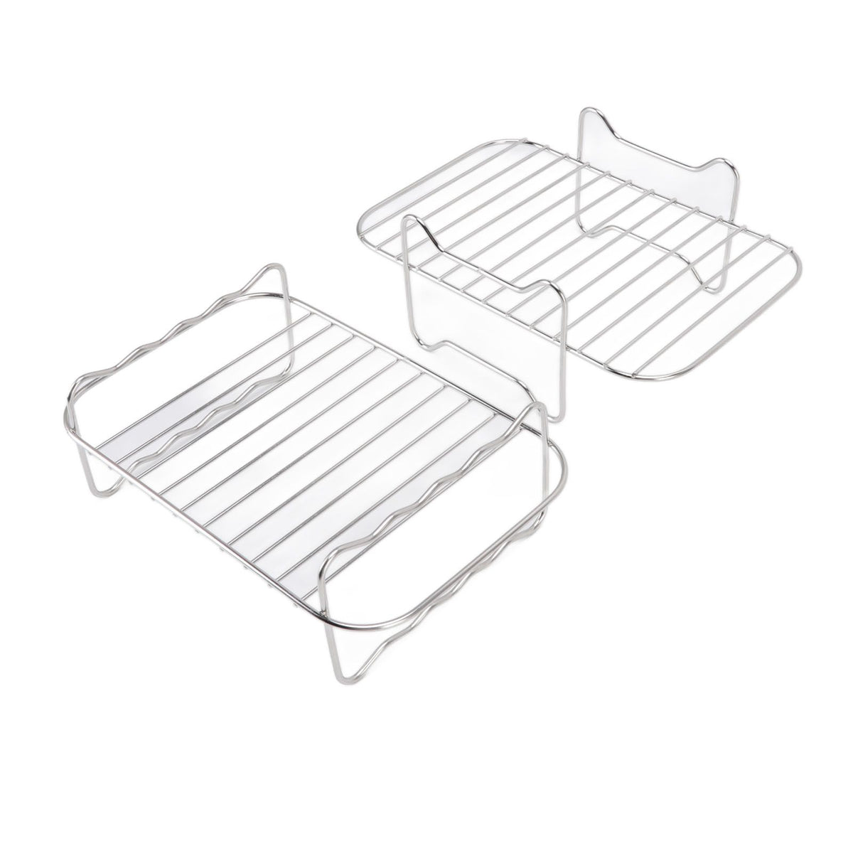 Fryer Rack Stainless Steel Skewer Rack Fryer Steaming Rack with Anti Scalding Clip Skewer for NINJA FOOD 8QT