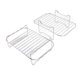 Fryer Rack Stainless Steel Skewer Rack Fryer Steaming Rack with Anti Scalding Clip Skewer for NINJA FOOD 8QT