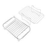 Fryer Rack Stainless Steel Skewer Rack Fryer Steaming Rack with Anti Scalding Clip Skewer for NINJA FOOD 8QT - Close-Up Angle