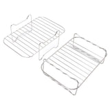 Fryer Rack Stainless Steel Skewer Rack Fryer Steaming Rack with Anti Scalding Clip Skewer for NINJA FOOD 8QT - Low Angle