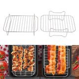 Fryer Rack Stainless Steel Skewer Rack Fryer Steaming Rack with Anti Scalding Clip Skewer for NINJA FOOD 8QT