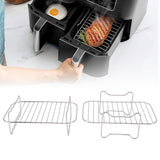 Fryer Rack Stainless Steel Skewer Rack Fryer Steaming Rack with Anti Scalding Clip Skewer for NINJA FOOD 8QT