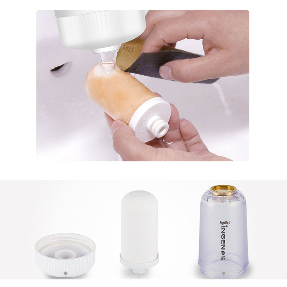Faucet Water Purifier Home Kitchen Tap Water Filter Sink Faucet Nozzle Purifier Filter Totally 1 Filter Cartridge