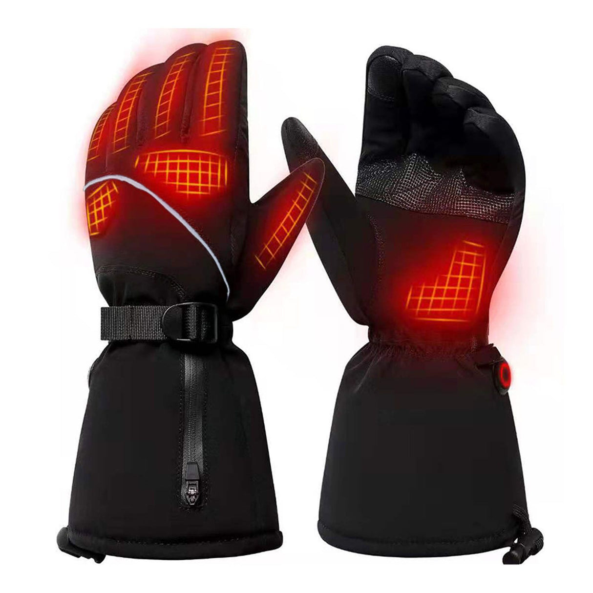 Electric Heated Gloves Battery Powered Heating Thermal Gloves Rechargeable Winter Warm Skiing Gloves for Men Women XL