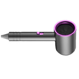 Hair Drier Mute 360 Degree Rotatable Nozzle Fast Drying ABS PP Portable Blow Dryer for Home Salon Gris avec lumière bleue