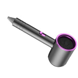 Hair Drier Mute 360 Degree Rotatable Nozzle Fast Drying ABS PP Portable Blow Dryer for Home Salon Gris avec lumière bleue - Top-Down View